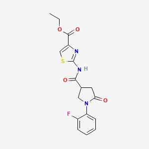 Ethyl 2-({[1-(2-fluorophenyl)-5-oxopyrrolidin-3-yl]carbonyl}amino)-1,3-thiazole-4-carboxylate