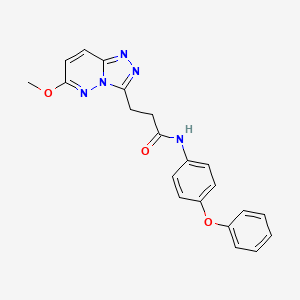 molecular formula C21H19N5O3 B10992351 3-(6-methoxy[1,2,4]triazolo[4,3-b]pyridazin-3-yl)-N-(4-phenoxyphenyl)propanamide 