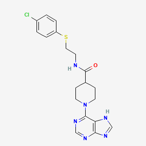 molecular formula C19H21ClN6OS B10992377 N-{2-[(4-chlorophenyl)sulfanyl]ethyl}-1-(9H-purin-6-yl)piperidine-4-carboxamide 