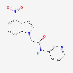 molecular formula C15H12N4O3 B10992378 2-(4-nitro-1H-indol-1-yl)-N-(pyridin-3-yl)acetamide 