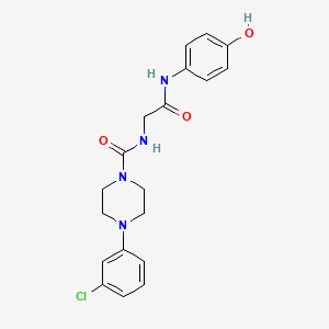 molecular formula C19H21ClN4O3 B10992437 4-(3-chlorophenyl)-N-{2-[(4-hydroxyphenyl)amino]-2-oxoethyl}piperazine-1-carboxamide 