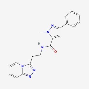 molecular formula C19H18N6O B10992439 1-methyl-3-phenyl-N-[2-([1,2,4]triazolo[4,3-a]pyridin-3-yl)ethyl]-1H-pyrazole-5-carboxamide 