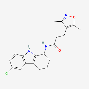 N-(6-chloro-2,3,4,9-tetrahydro-1H-carbazol-1-yl)-3-(3,5-dimethyl-1,2-oxazol-4-yl)propanamide