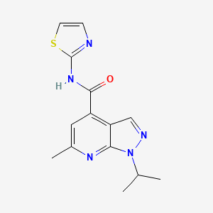 6-methyl-1-(propan-2-yl)-N-(1,3-thiazol-2-yl)-1H-pyrazolo[3,4-b]pyridine-4-carboxamide