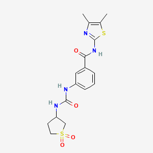 molecular formula C17H20N4O4S2 B10992460 N-[(2Z)-4,5-dimethyl-1,3-thiazol-2(3H)-ylidene]-3-{[(1,1-dioxidotetrahydrothiophen-3-yl)carbamoyl]amino}benzamide 