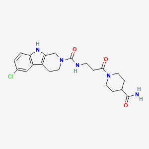 N-[3-(4-carbamoylpiperidin-1-yl)-3-oxopropyl]-6-chloro-1,3,4,9-tetrahydro-2H-beta-carboline-2-carboxamide