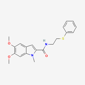 molecular formula C20H22N2O3S B10992513 5,6-dimethoxy-1-methyl-N-[2-(phenylsulfanyl)ethyl]-1H-indole-2-carboxamide 