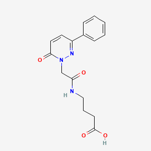 molecular formula C16H17N3O4 B10992514 4-{[(6-oxo-3-phenylpyridazin-1(6H)-yl)acetyl]amino}butanoic acid 