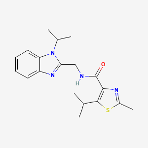 molecular formula C19H24N4OS B10992515 2-methyl-5-(propan-2-yl)-N-{[1-(propan-2-yl)-1H-benzimidazol-2-yl]methyl}-1,3-thiazole-4-carboxamide 