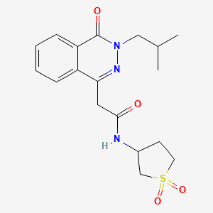 molecular formula C18H23N3O4S B10992520 N-(1,1-dioxidotetrahydrothiophen-3-yl)-2-[3-(2-methylpropyl)-4-oxo-3,4-dihydrophthalazin-1-yl]acetamide 