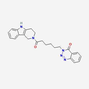 molecular formula C24H25N5O2 B10992523 3-[6-oxo-6-(1,3,4,5-tetrahydro-2H-pyrido[4,3-b]indol-2-yl)hexyl]-1,2,3-benzotriazin-4(3H)-one 