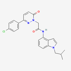 molecular formula C24H23ClN4O2 B10992547 2-[3-(4-chlorophenyl)-6-oxopyridazin-1(6H)-yl]-N-[1-(2-methylpropyl)-1H-indol-4-yl]acetamide 