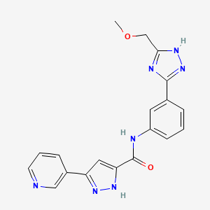 N-{3-[3-(methoxymethyl)-1H-1,2,4-triazol-5-yl]phenyl}-5-(pyridin-3-yl)-1H-pyrazole-3-carboxamide