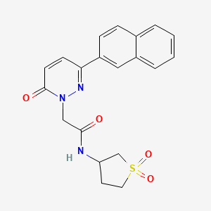 molecular formula C20H19N3O4S B10992557 N-(1,1-dioxidotetrahydrothiophen-3-yl)-2-(3-(naphthalen-2-yl)-6-oxopyridazin-1(6H)-yl)acetamide 