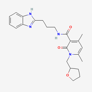 molecular formula C23H28N4O3 B10992568 N-[3-(1H-benzimidazol-2-yl)propyl]-4,6-dimethyl-2-oxo-1-(tetrahydrofuran-2-ylmethyl)-1,2-dihydropyridine-3-carboxamide 