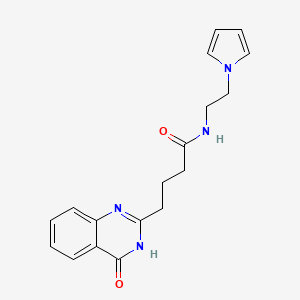 molecular formula C18H20N4O2 B10992578 4-(4-hydroxyquinazolin-2-yl)-N-[2-(1H-pyrrol-1-yl)ethyl]butanamide 