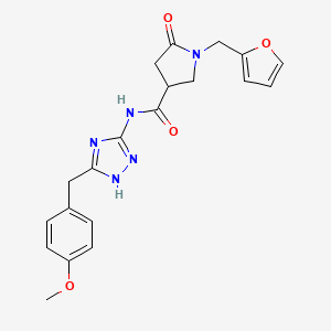 1-(furan-2-ylmethyl)-N-[3-(4-methoxybenzyl)-1H-1,2,4-triazol-5-yl]-5-oxopyrrolidine-3-carboxamide