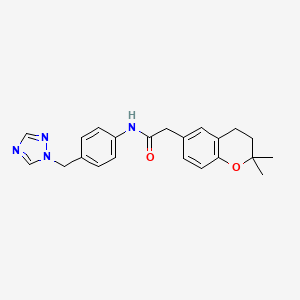 molecular formula C22H24N4O2 B10992609 2-(2,2-dimethyl-3,4-dihydro-2H-chromen-6-yl)-N-[4-(1H-1,2,4-triazol-1-ylmethyl)phenyl]acetamide 