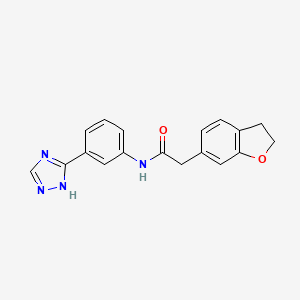 molecular formula C18H16N4O2 B10992614 2-(2,3-dihydro-1-benzofuran-6-yl)-N-[3-(1H-1,2,4-triazol-3-yl)phenyl]acetamide 