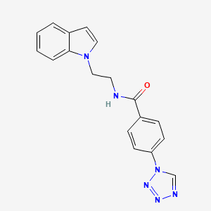 N-[2-(1H-indol-1-yl)ethyl]-4-(1H-tetrazol-1-yl)benzamide