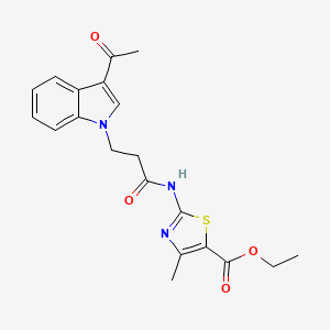 ethyl 2-{[3-(3-acetyl-1H-indol-1-yl)propanoyl]amino}-4-methyl-1,3-thiazole-5-carboxylate