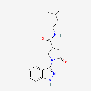 molecular formula C17H22N4O2 B10992667 1-(1H-indazol-3-yl)-N-isopentyl-5-oxo-3-pyrrolidinecarboxamide 