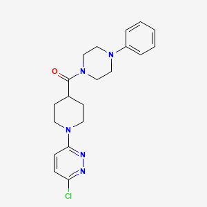 molecular formula C20H24ClN5O B10992687 (1-(6-Chloropyridazin-3-yl)piperidin-4-yl)(4-phenylpiperazin-1-yl)methanone 