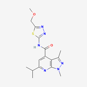 N-[(2E)-5-(methoxymethyl)-1,3,4-thiadiazol-2(3H)-ylidene]-1,3-dimethyl-6-(propan-2-yl)-1H-pyrazolo[3,4-b]pyridine-4-carboxamide