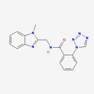 molecular formula C17H15N7O B10992742 N-[(1-methyl-1H-benzimidazol-2-yl)methyl]-2-(1H-tetrazol-1-yl)benzamide 