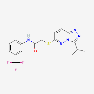 molecular formula C17H16F3N5OS B10992748 2-{[3-(propan-2-yl)[1,2,4]triazolo[4,3-b]pyridazin-6-yl]sulfanyl}-N-[3-(trifluoromethyl)phenyl]acetamide 