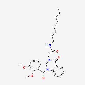 2-(9,10-dimethoxy-5,11-dioxo-6a,11-dihydroisoindolo[2,1-a]quinazolin-6(5H)-yl)-N-octylacetamide