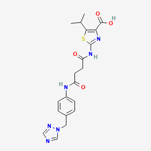 2-[(4-oxo-4-{[4-(1H-1,2,4-triazol-1-ylmethyl)phenyl]amino}butanoyl)amino]-5-(propan-2-yl)-1,3-thiazole-4-carboxylic acid