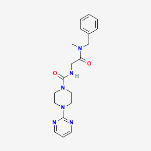 molecular formula C19H24N6O2 B10992773 N-{2-[benzyl(methyl)amino]-2-oxoethyl}-4-(pyrimidin-2-yl)piperazine-1-carboxamide 