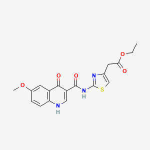 Ethyl (2-{[(4-hydroxy-6-methoxyquinolin-3-yl)carbonyl]amino}-1,3-thiazol-4-yl)acetate