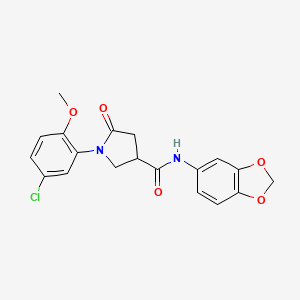 N-(1,3-benzodioxol-5-yl)-1-(5-chloro-2-methoxyphenyl)-5-oxopyrrolidine-3-carboxamide