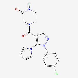 4-{[1-(4-chlorophenyl)-5-(1H-pyrrol-1-yl)-1H-pyrazol-4-yl]carbonyl}piperazin-2-one