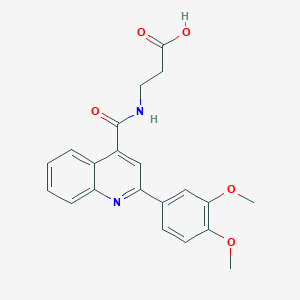 molecular formula C21H20N2O5 B10992845 N-{[2-(3,4-dimethoxyphenyl)quinolin-4-yl]carbonyl}-beta-alanine 