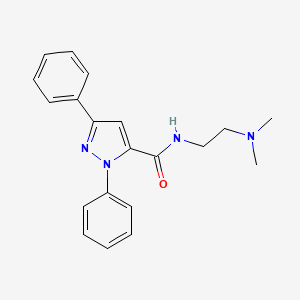 molecular formula C20H22N4O B10992884 N-(2-(dimethylamino)ethyl)-1,3-diphenyl-1H-pyrazole-5-carboxamide 