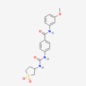 molecular formula C19H21N3O5S B10992893 4-{[(1,1-dioxidotetrahydrothiophen-3-yl)carbamoyl]amino}-N-(3-methoxyphenyl)benzamide 