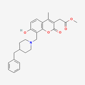 molecular formula C26H29NO5 B10992895 methyl {8-[(4-benzylpiperidin-1-yl)methyl]-7-hydroxy-4-methyl-2-oxo-2H-chromen-3-yl}acetate 