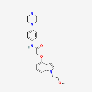 molecular formula C24H30N4O3 B10992899 2-{[1-(2-methoxyethyl)-1H-indol-4-yl]oxy}-N-[4-(4-methylpiperazin-1-yl)phenyl]acetamide 