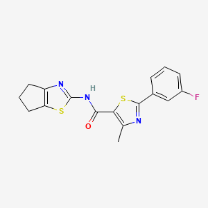 N-(5,6-dihydro-4H-cyclopenta[d][1,3]thiazol-2-yl)-2-(3-fluorophenyl)-4-methyl-1,3-thiazole-5-carboxamide