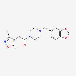 1-[4-(1,3-Benzodioxol-5-ylmethyl)piperazin-1-yl]-2-(3,5-dimethyl-1,2-oxazol-4-yl)ethanone