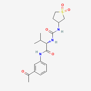 molecular formula C18H25N3O5S B10992948 N-(3-acetylphenyl)-N~2~-[(1,1-dioxidotetrahydrothiophen-3-yl)carbamoyl]-L-valinamide 