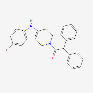 molecular formula C25H21FN2O B10992952 1-(8-fluoro-1,3,4,5-tetrahydro-2H-pyrido[4,3-b]indol-2-yl)-2,2-diphenylethanone 