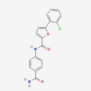 molecular formula C18H13ClN2O3 B10992961 N-(4-carbamoylphenyl)-5-(2-chlorophenyl)furan-2-carboxamide 