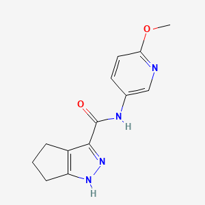 molecular formula C13H14N4O2 B10992970 N-(6-methoxypyridin-3-yl)-2,4,5,6-tetrahydrocyclopenta[c]pyrazole-3-carboxamide 