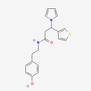 molecular formula C19H20N2O2S B10992981 N-(4-Hydroxyphenethyl)-3-(1H-pyrrol-1-YL)-3-(3-thienyl)propanamide 