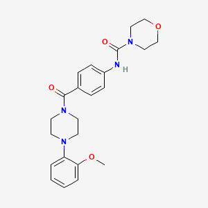 molecular formula C23H28N4O4 B10992995 N-(4-{[4-(2-methoxyphenyl)piperazin-1-yl]carbonyl}phenyl)morpholine-4-carboxamide 