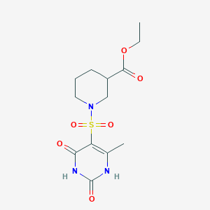 molecular formula C13H19N3O6S B10993005 Ethyl 1-[(2,4-dihydroxy-6-methylpyrimidin-5-yl)sulfonyl]piperidine-3-carboxylate 